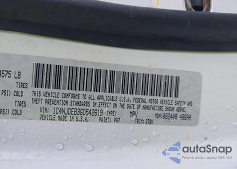 2016 Jeep Compass Latitude from USA, damaged, VIN 1C4NJDEB3GD542619